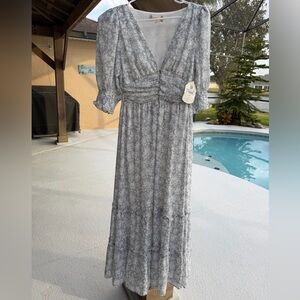 Altar'd State light blue Floral Long Sleeve Dress